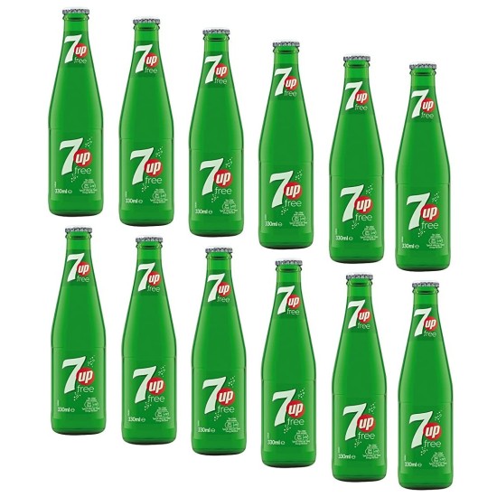 7UP Free Glass Bottled x 12 Soft Drink CASE PRICE