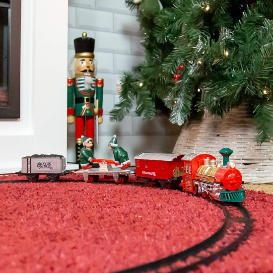 Animated Elf Christmas Train Set
