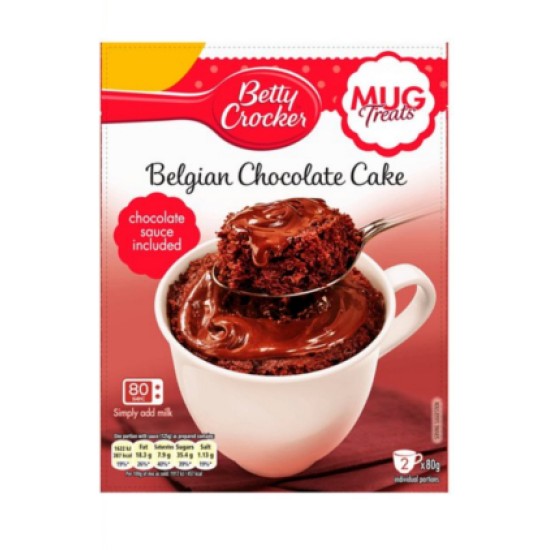 Betty Crockers Belgian Chocolate Cake Mug Kit 2x80g