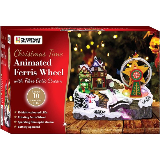 Christmas Time LED Animated Ferris Wheel with Fibre Optic Stream