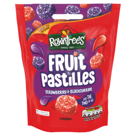 Rowntrees Fruit Pastilles Strawberry & Blackcurrant 150g