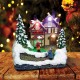 Snow Covered Gift Shop Scene with LED Lights