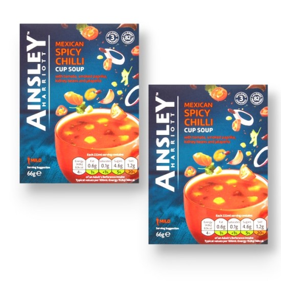 Ainsley Harriot Mexican Spicy Chilli Cup Soup 66g - 2 For £1
