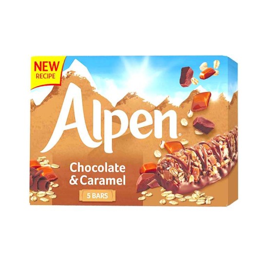 Alpen Chocolate & Caramel Bars 5 pk 145g