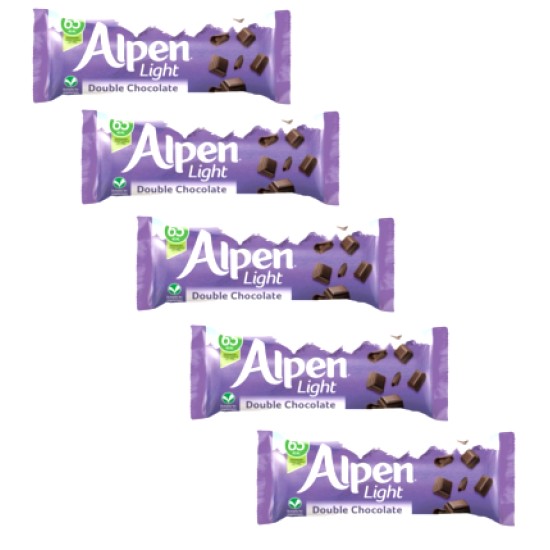 Alpen Light Double Chocolate Cereal Bar 19g - 5 For £1 