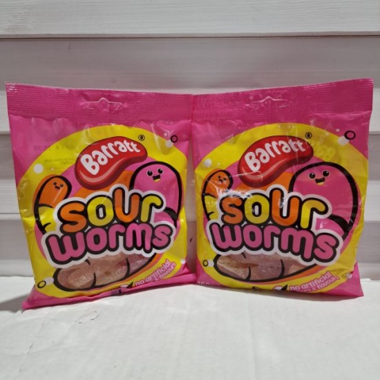 Barratt Sour Worms Sweets 160g - 2 for £1.50
