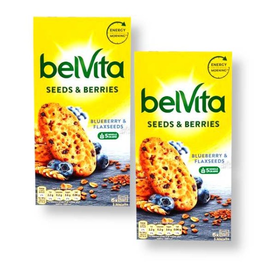 Belvita Seeds & Berries Blueberry & Flaxseeds Biscuits 6pk - 2 For £1