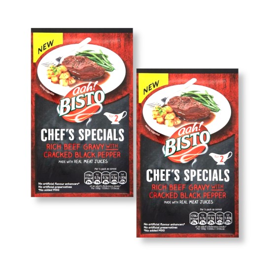 Bisto Chefs Special Rich Beef Gravy with Cracked Black Pepper 25g - 2 For £1
