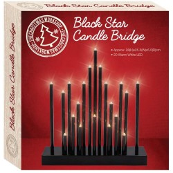 Black Star Candle Bridge with Warm LED Lights