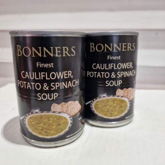 Bonners finest Cauliflower Potato & Spinach Soup 400g - 2 For £1