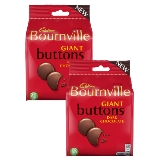 Cadbury Bournville Giant Dark Chocolate Buttons 95g - 2 For £1.50 