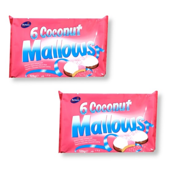 Burtons 6 Coconut Mallow Cakes 125g - 2 For £1