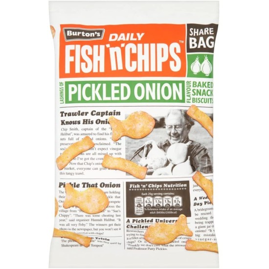 Burtons Fish n Chips Pickled Onion Snacks 125g