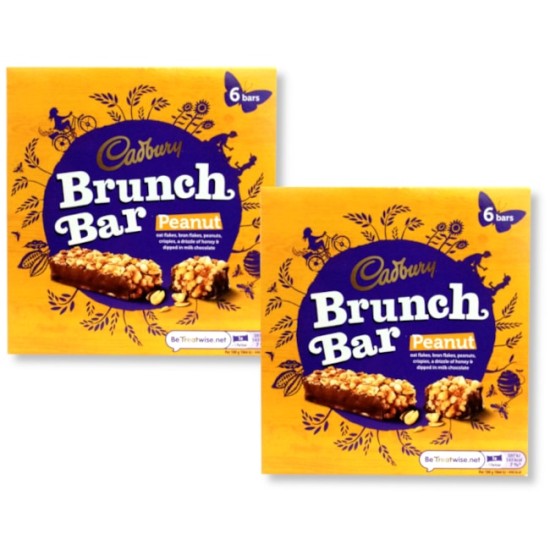 Cadbury Brunch Bar Peanut 6 x 32g - 2 For £1.49