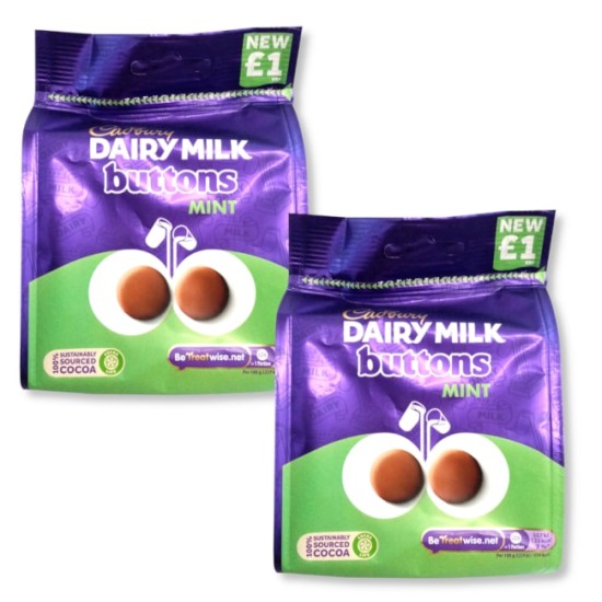 Cadbury Dairy Milk Buttons Mint 95g - 2 For £1.20