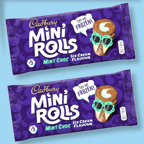 Cadbury Mini Rolls Mint Choc Ice Cream Flavour 5pk - 2 For £1