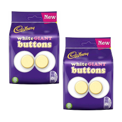 Cadburys White Giant Buttons 110g - 2 For £1.79