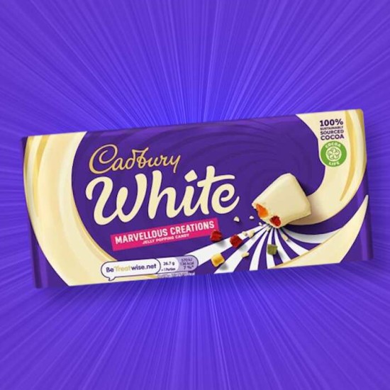 Cadbury White Chocolate Marvellous Creations Jelly Popping Candy 160g