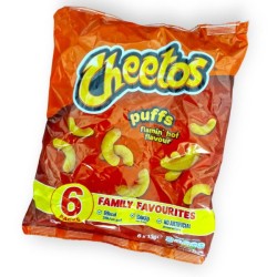 Cheetos Flamin Hot Flavour Puffs snack 13g  6pk