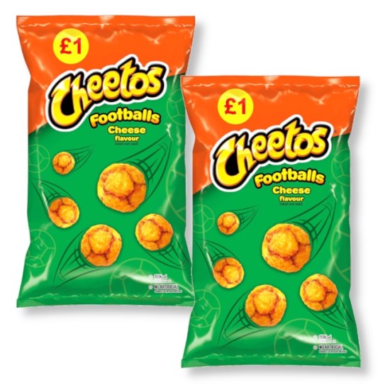 Cheetos Footballs Cheese Flavour Baked Corn Snack  60g - 2 For £1