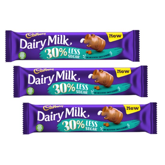 Cadbury Dairy Milk 30% Less Sugar Chocolate Bar 35g - 3 For £1