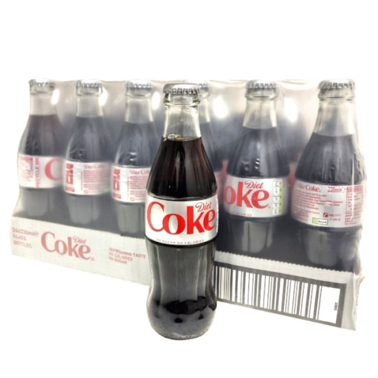 Diet Coke Glass Bottle 24 x 330ml - CASE PRICE!