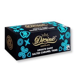 Divine Chocolate Smooth Dark Salted Caramel Thins 200g