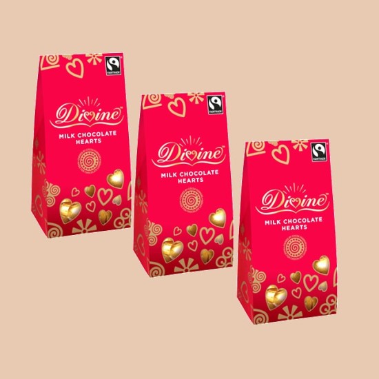 Divine Smooth Milk Chocolate Hearts 80g - 3 For £1