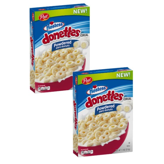Post Hostess Donettes Powdered Mini Donuts Cereal - 2 For £1