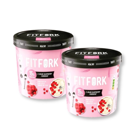 Fit Fork 3 Grain Raspberry Porridge Pot Cereal 65g - 2 For £1
