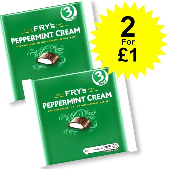 Frys Peppermint Cream 3pk 147g - 2 For £1
