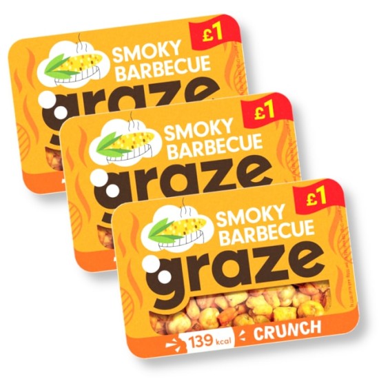 Graze Smoky Barbecue Crunch Snack 31g - 3 For £1