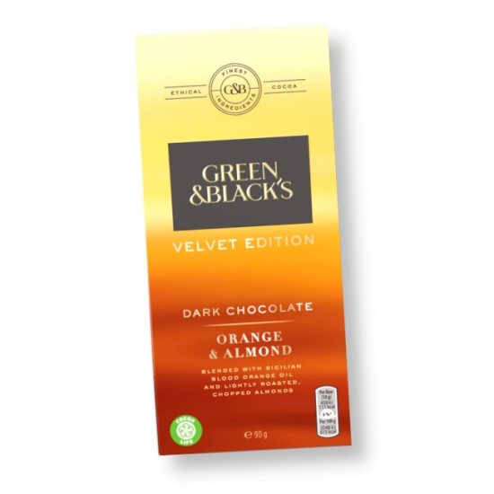 Green & Blacks Velvet Edition Dark Chocolate Orange & Almond 90g