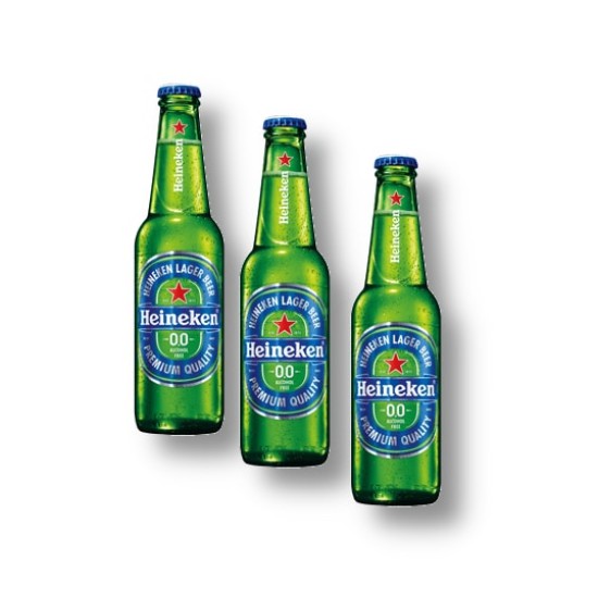 Heineken 0.0 Lager Beer Alcohol Free 330ml - 3 For £1
