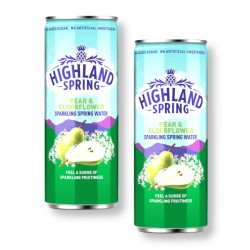 Highland Spring Pear & Elderflower Sparkling Spring Water 330ml - 2 For £1