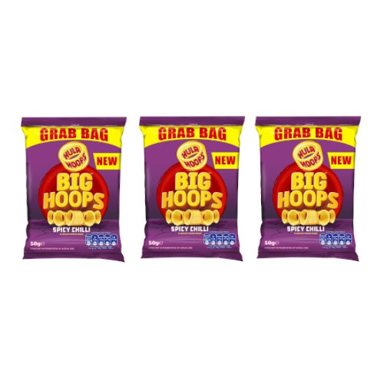 Hula Hoops Big Hoops spicy Chilli 50g - 3 For £1
