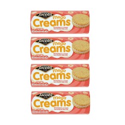 Jacobs Mega Creams Strawberry Sandwich Biscuits 180g - 4 For £1