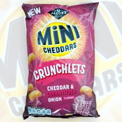 Jacobs Mini Cheddars Crunchlets Cheddar & Caramelised Onion Flavour 115g