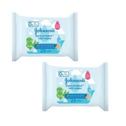 Johnsons Pure Protect Baby Wipes (25 wipes) 2 For £1