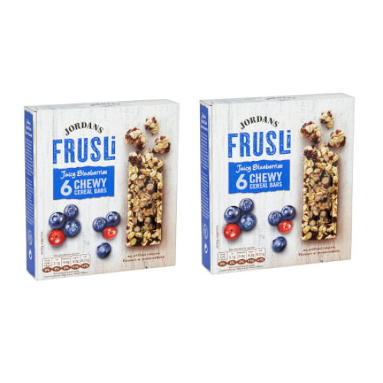 Jordans Frusli Blueberry Chewy Cereal Bars Multipack 180g - 2 For £1.50