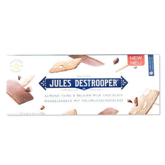 Jules Destrooper Almond Thins & Belgian Milk Chocolate 125g