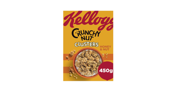  Kellogg's Crunchy Nut Clusters Honey & Nut (450g): Honey Nut  Clusters Cereal