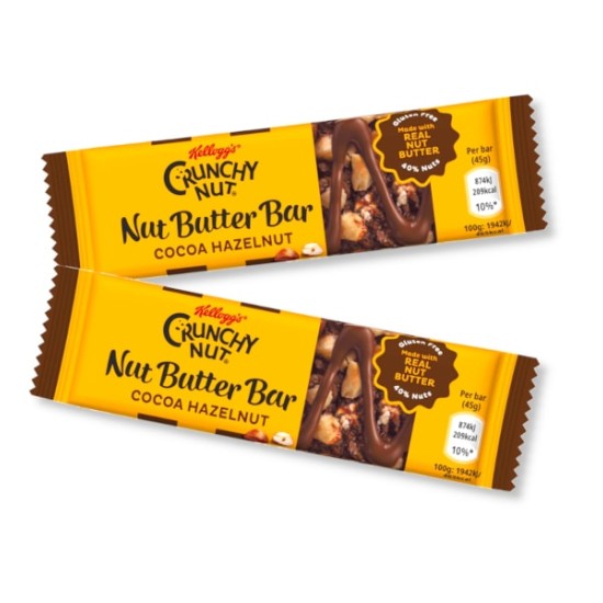 Kelloggs Crunchy Nut Butter Bar Cocoa Hazelnut 45g - 2 for £1