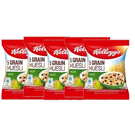 Kelloggs 5 Grain Muesli Bag Cereal 45g - 5 For £1