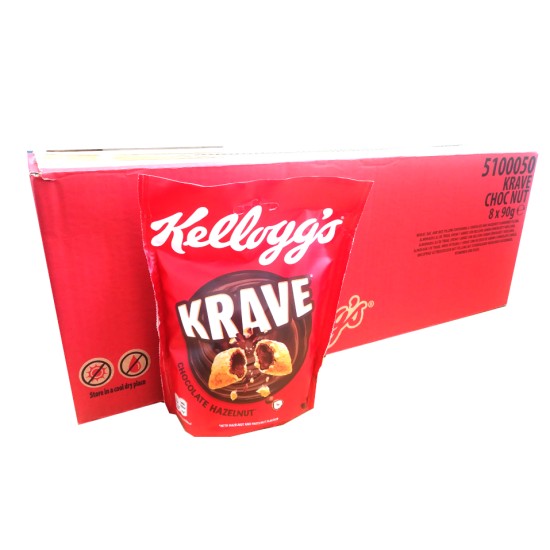 Kelloggs Krave Cereal 8 x 90g CASE PRICE