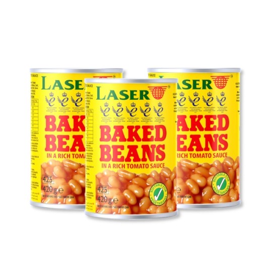 Laser Baked Beans In A Rich Tomato Sauce 3 For £1