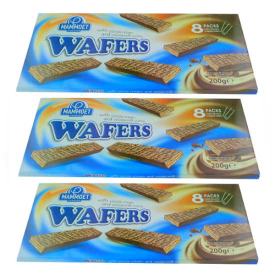 Mammoet Cookies Chocolate Wafers 200g - 3 For £1