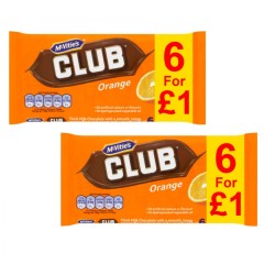 Mcvities Orange Club Bars 6pack - 2 For £1
