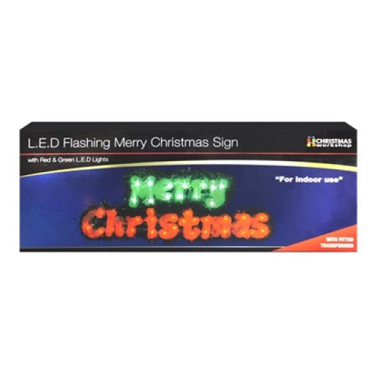 LED Flashing Merry Christmas Sign