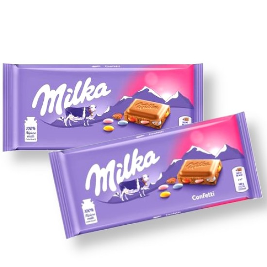 Milka Confetti Chocolate Bar 100g - 2 For £1.50